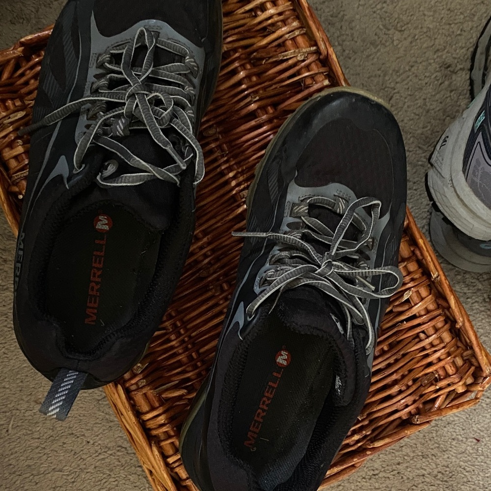 Merrell Black and Gray Athletic Trail Sneakers